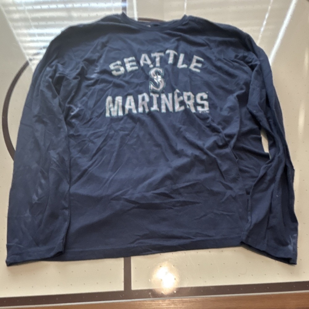 Fanatics Seattle Mariners MLB Long Sleeve Shirt Blue Baseball Size XL